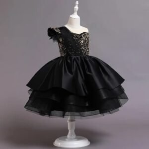 Vestido Lentejuelas para Niñas Negro